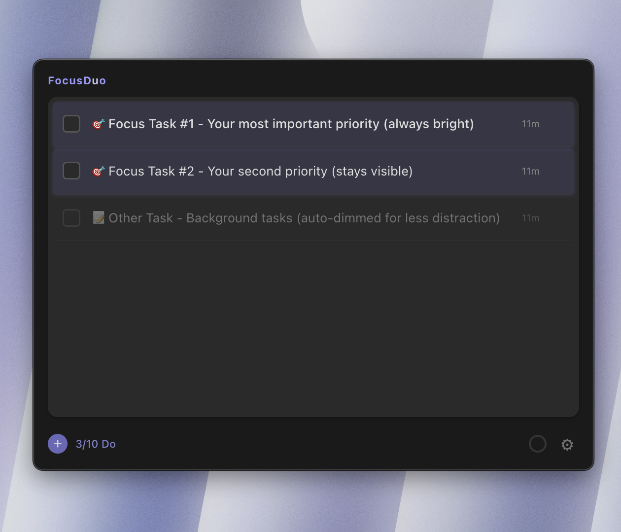 FocusDuo app interface