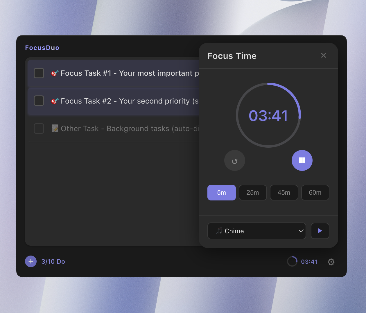 Focus Timer running